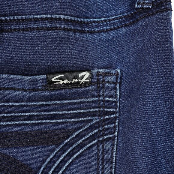 Seven7 Jeans Womens Size 6 Blue Stretch Slim Ankle Cropped Homer Blue Style - Picture 4 of 8